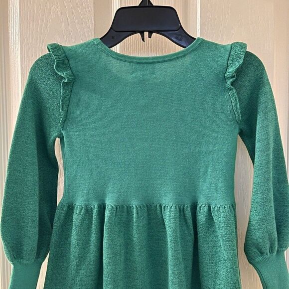 Lilly Pulitzer Caila Sweater Dress Botanical Green Metallic Girls S (4-5) NWT - Picture 10 of 11